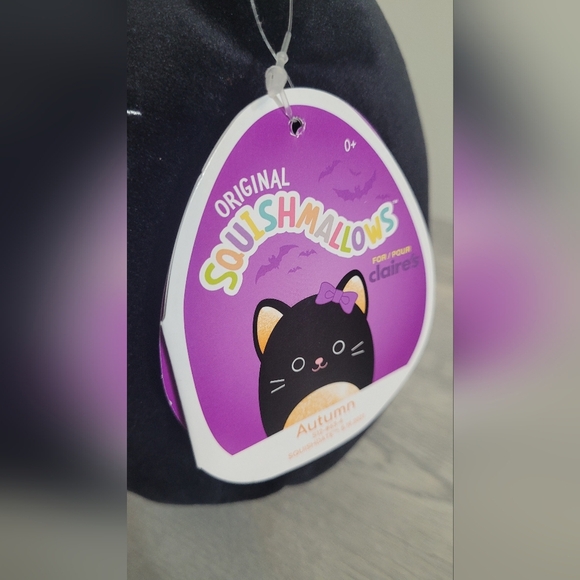 Squishmallow Claires Exclusive 8” Autumn Black Orange Halloween Cat Purple Bow - Picture 2 of 6